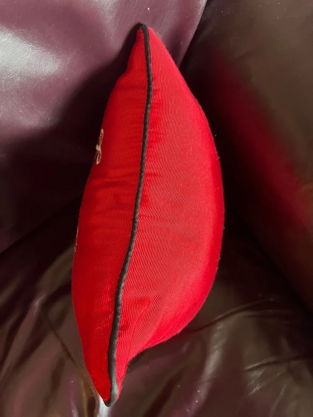 All Dressed Up and Nowhere To Go Small Red Shimmery Throw Accent Pillow